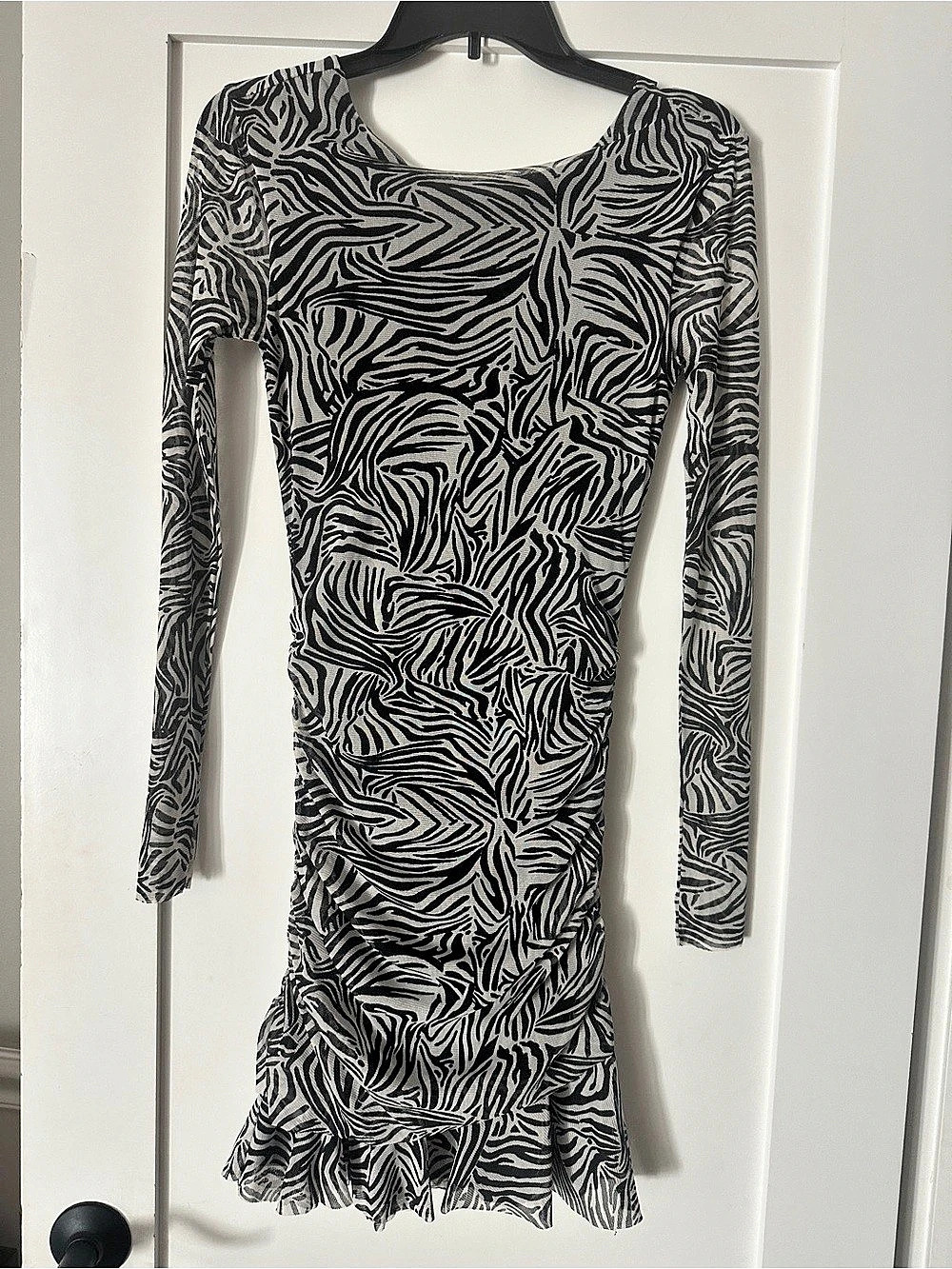 Sanctuary Mini Animal Print Dress in Black & White Size XS